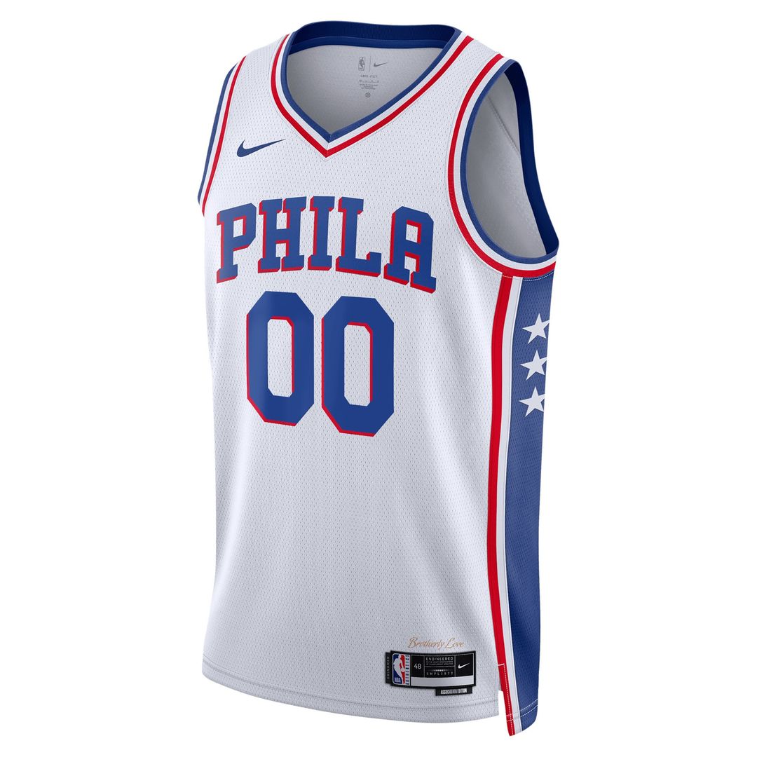 Philadelphia 76ers Nike Unisex 2022/23 Swingman Custom Jersey White - Association Edition Official NBA Team Apparel Basketball Fan Gear