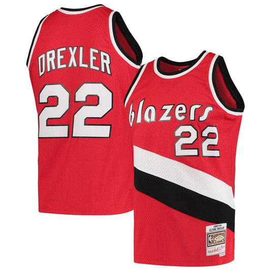Clyde Drexler Portland Trail Blazers Mitchell & Ness 1983/84 Hardwood Classics Swingman Jersey - Red Official NBA Team Apparel Basketball Fan Gear