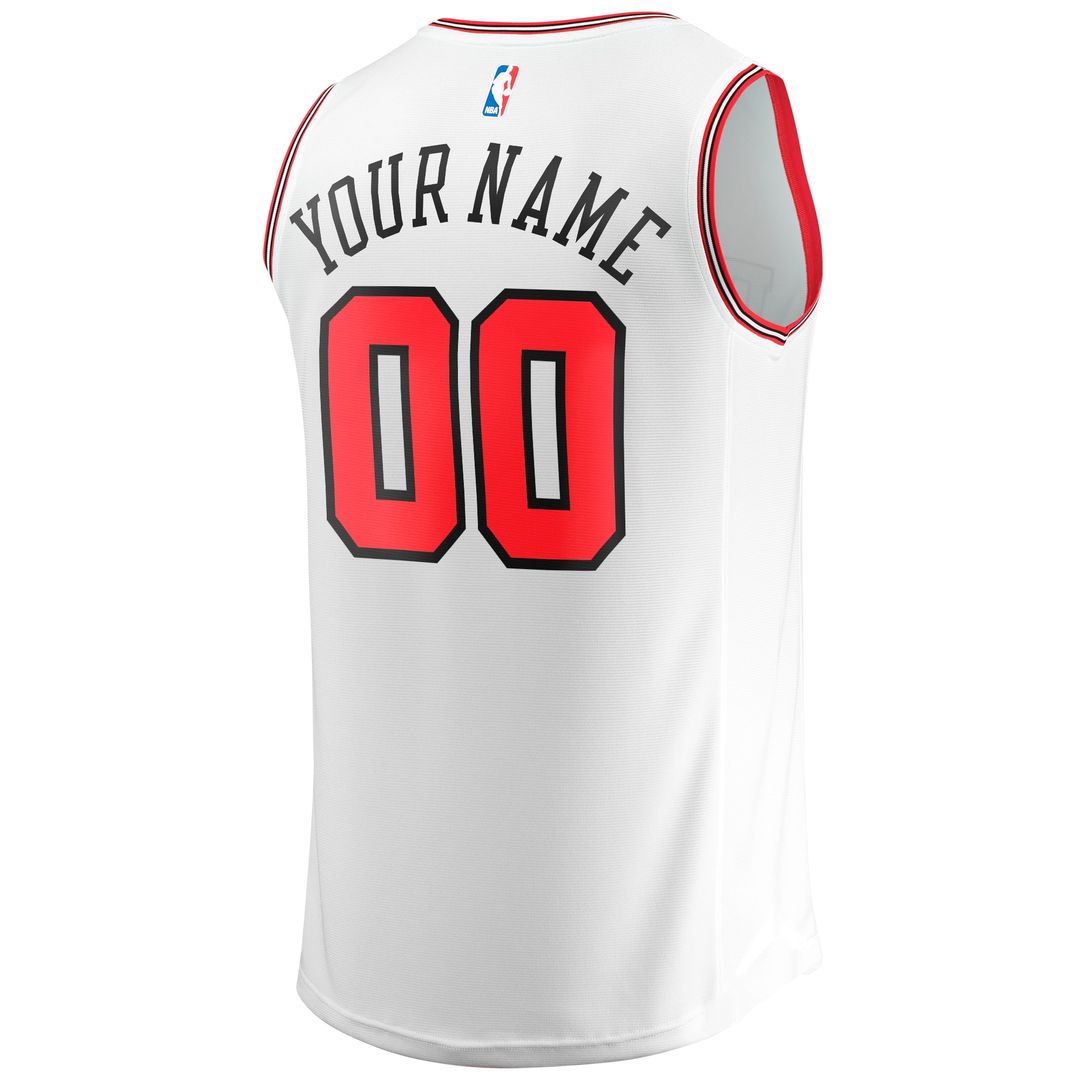 Chicago Bulls Fanatics Youth Fast Break Replica Custom Jersey - Association Edition - White Official NBA Team Apparel Basketball Fan Gear