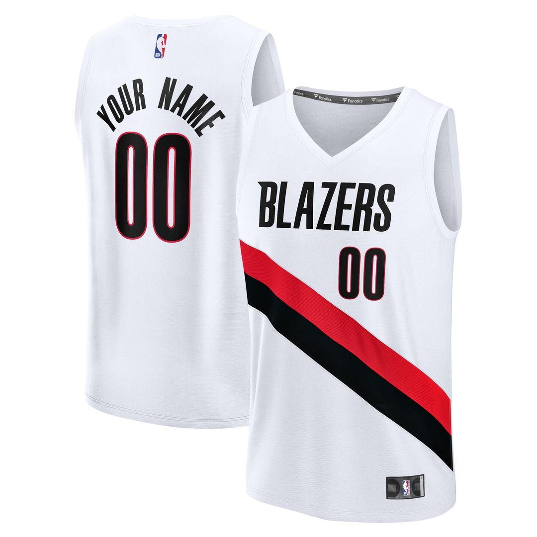 Portland Trail Blazers Fanatics Fast Break Replica Custom Jersey - Association Edition - White Official NBA Team Apparel Basketball Fan Gear