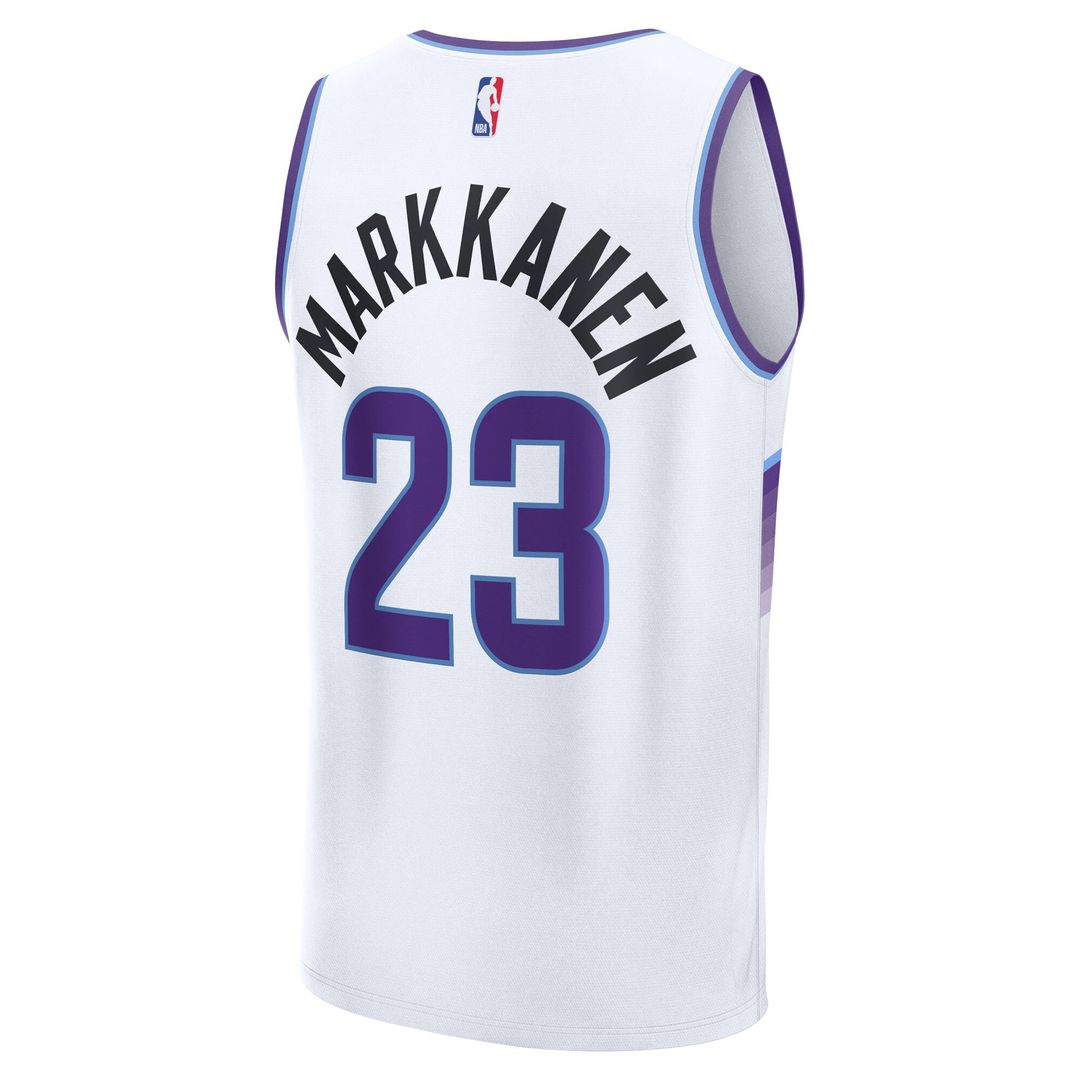 Lauri Markkanen Utah Jazz Fanatics Fast Break Replica Jersey - Association Edition - White Official NBA Team Apparel Basketball Fan Gear