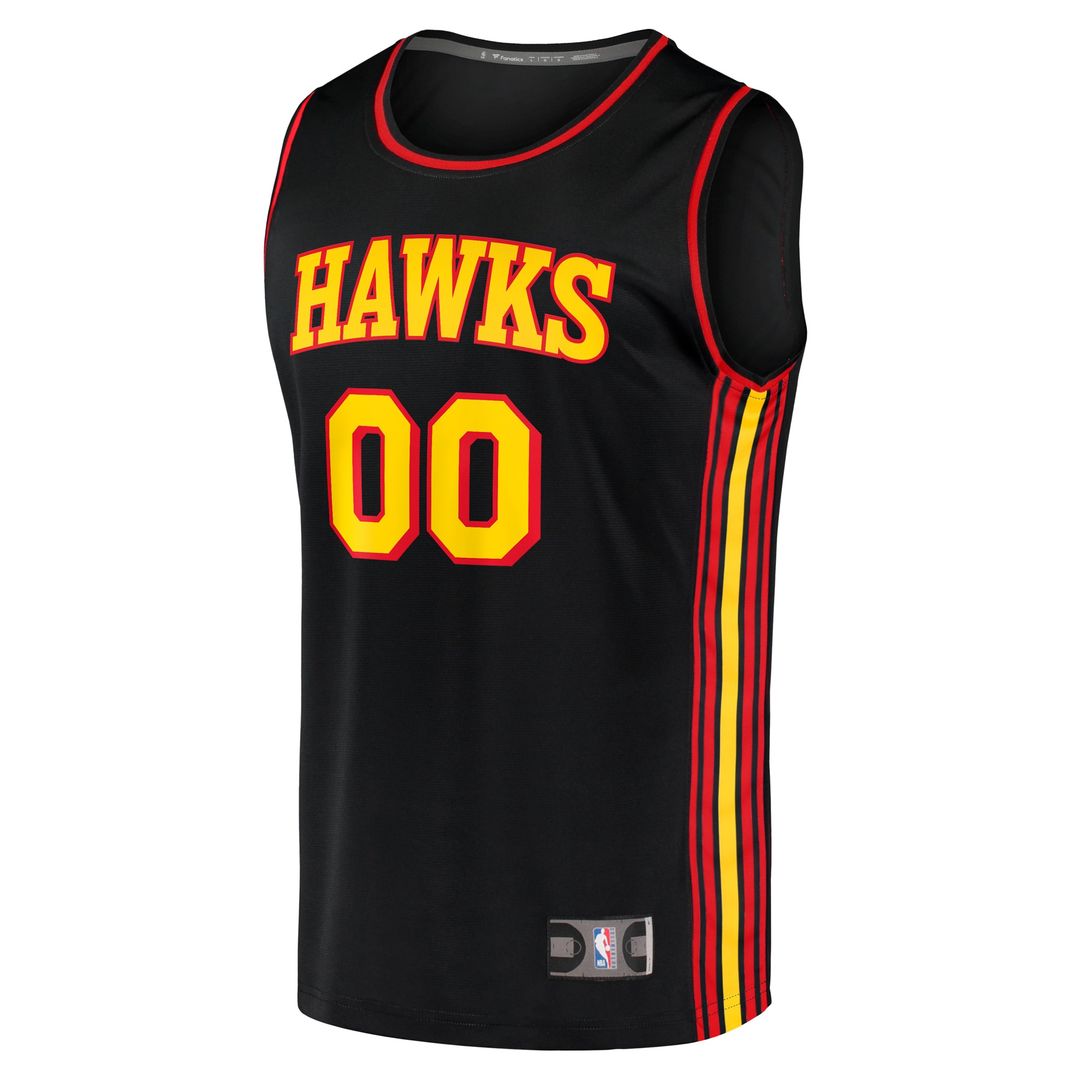 Atlanta Hawks Fanatics Youth Fast Break Replica Custom Jersey - Statement Edition - Black Official NBA Team Apparel Basketball Fan Gear
