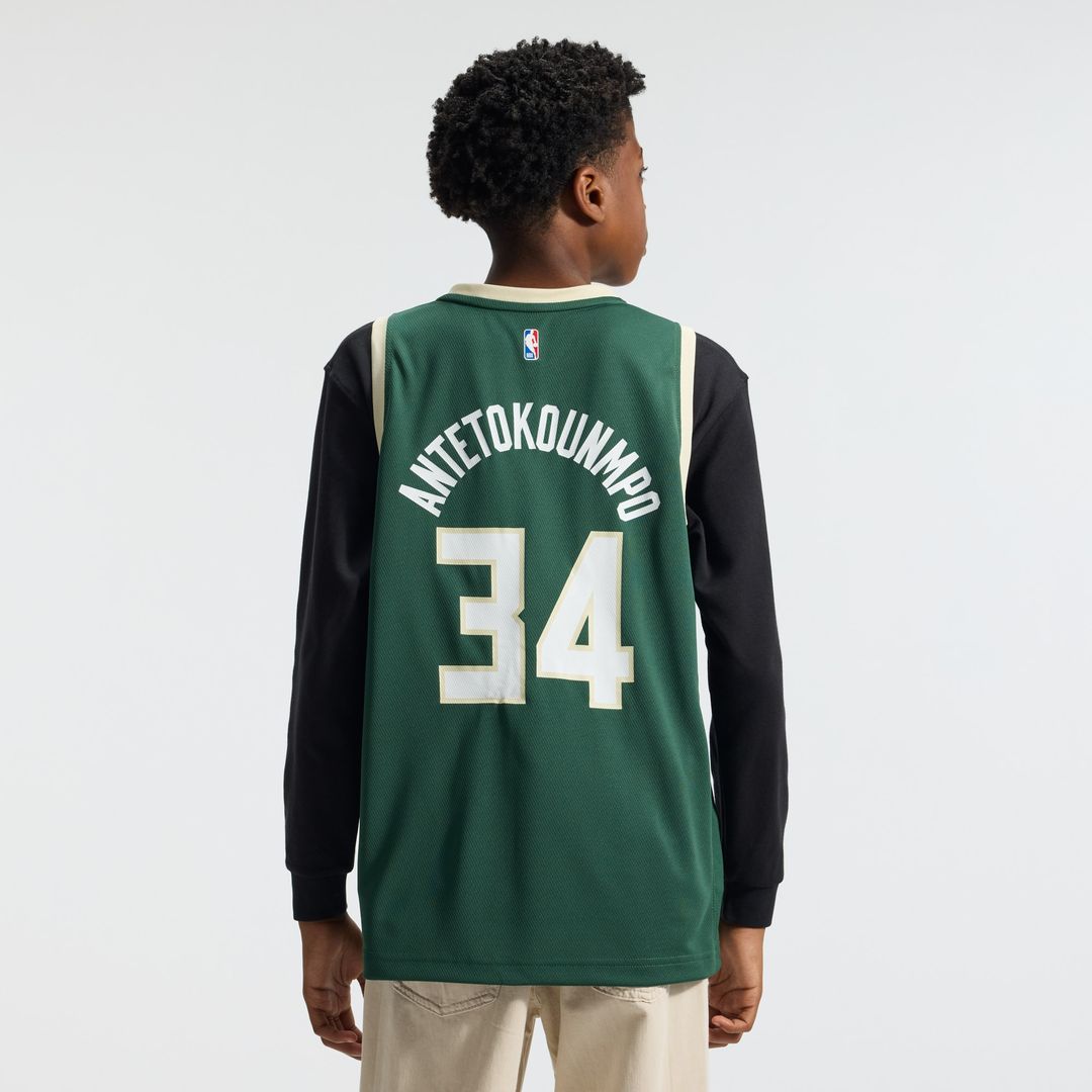 Giannis Antetokounmpo Milwaukee Bucks Fanatics Youth Fast Break Replica Player Jersey - Icon Edition - Hunter Green Official NBA Team Apparel Basketba