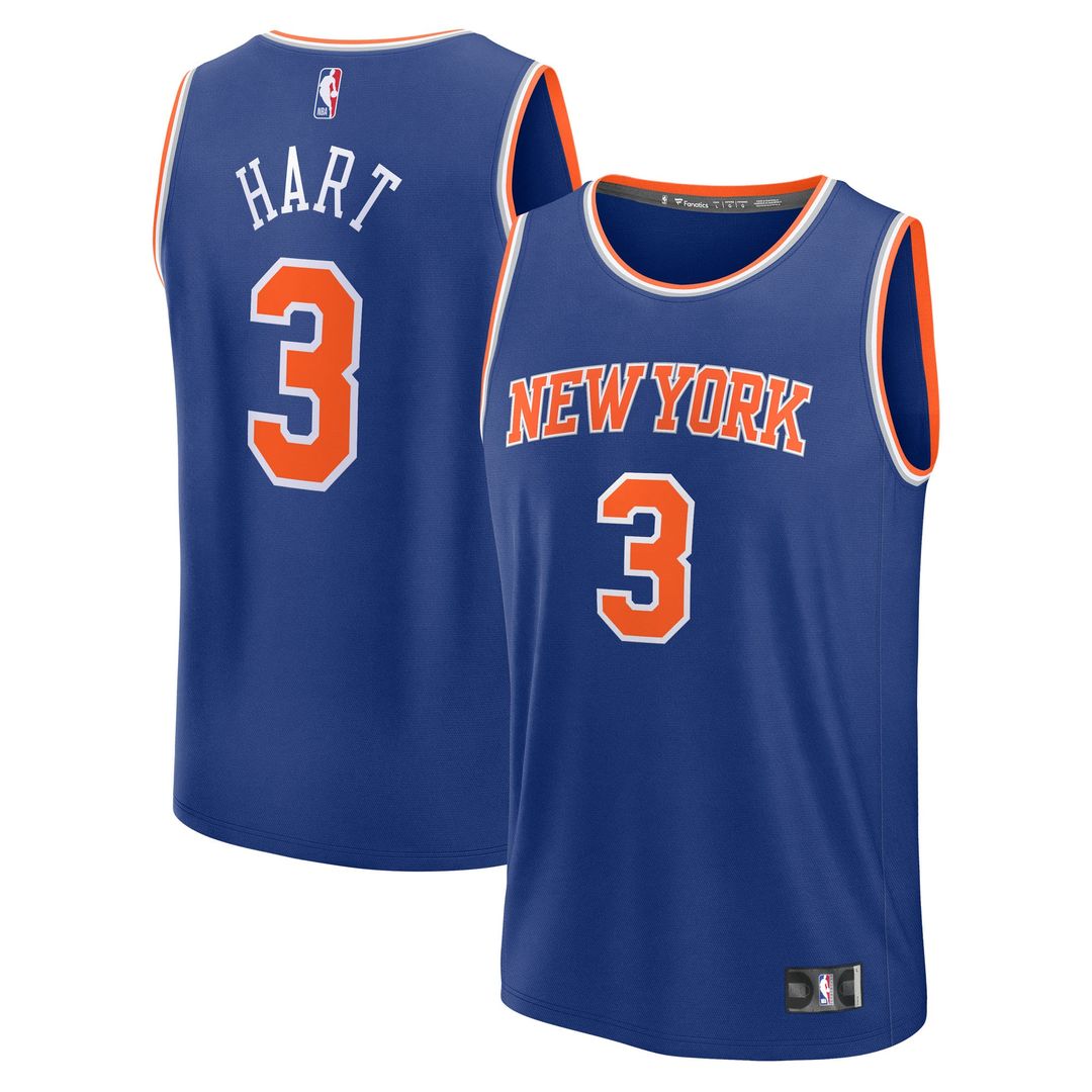 Josh Hart New York Knicks Fanatics Youth Fast Break Replica Player Jersey - Blue - Icon Edition Official NBA Team Apparel Basketball Fan Gear