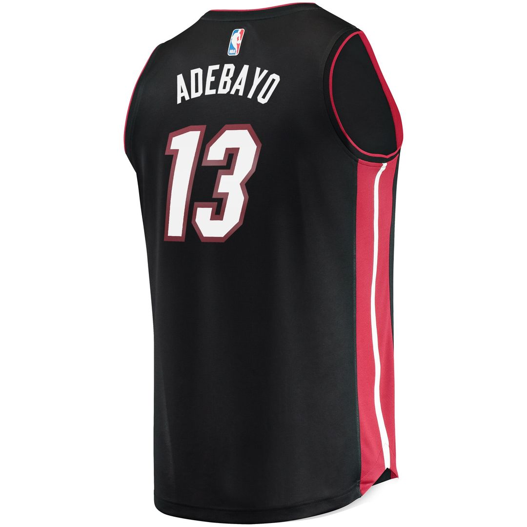 Bam Adebayo Miami Heat Fanatics Fast Break Replica Player Jersey - Icon Edition - Black Official NBA Team Apparel Basketball Fan Gear