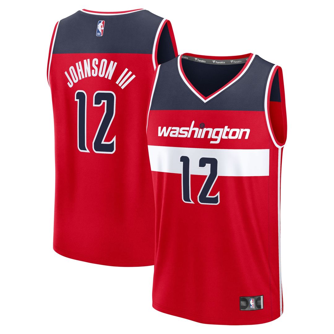 Tre Johnson III Washington Wizards Fanatics 2025 NBA Draft First Round Pick Fast Break Replica Jersey - Icon Edition - Red Official NBA Team Apparel B