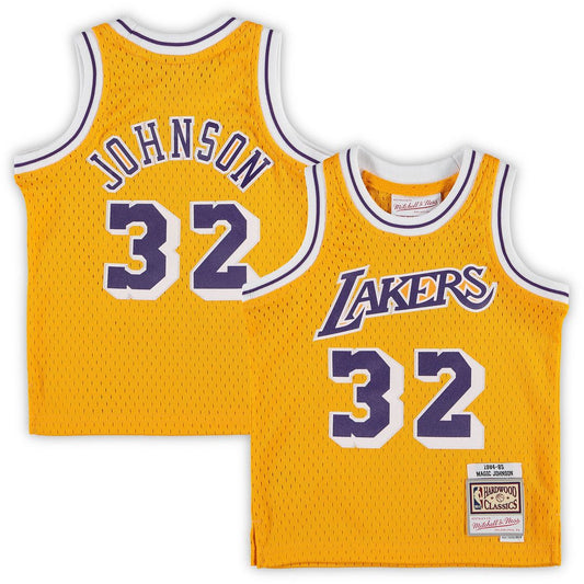 Magic Johnson Los Angeles Lakers Mitchell & Ness Infant Retired Player Jersey - Gold Official NBA Team Apparel Basketball Fan Gear
