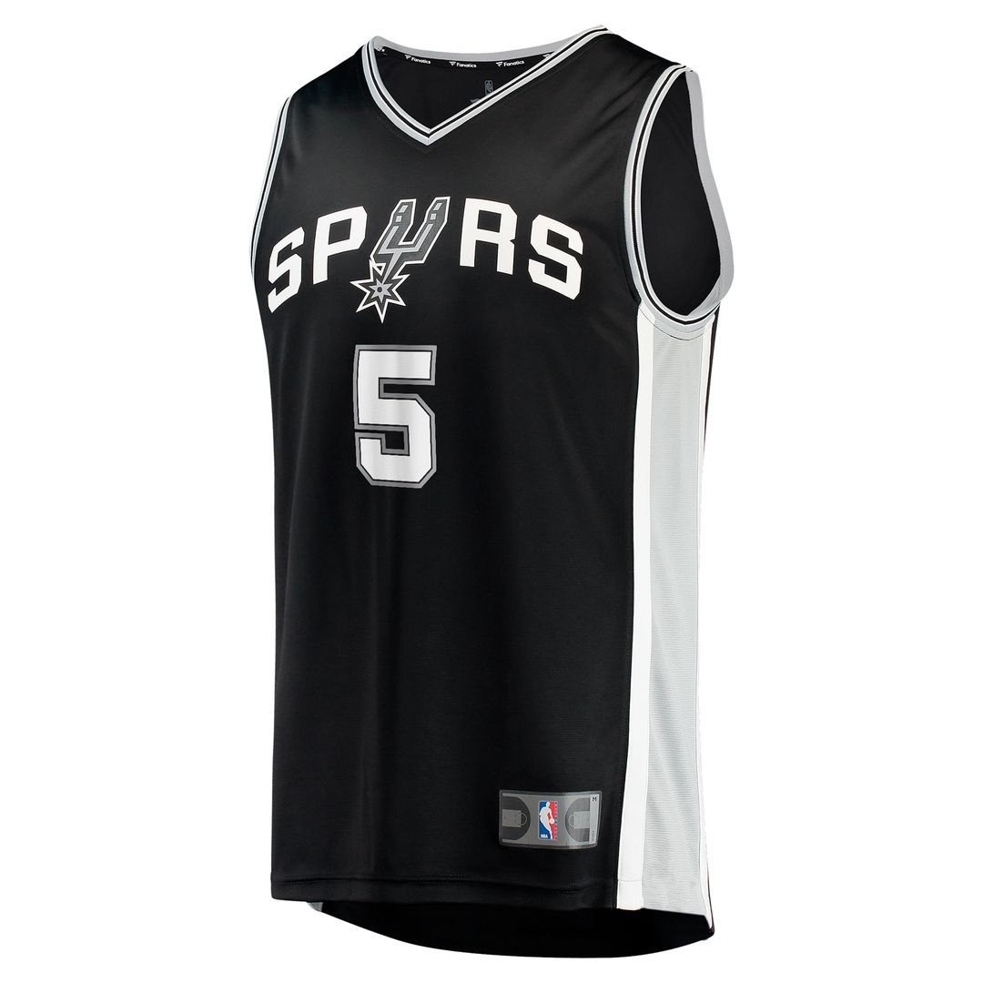 Stephon Castle San Antonio Spurs Fanatics 2024 NBA Draft Fast Break Player Jersey - Icon Edition - Black Official NBA Team Apparel Basketball Fan Gear