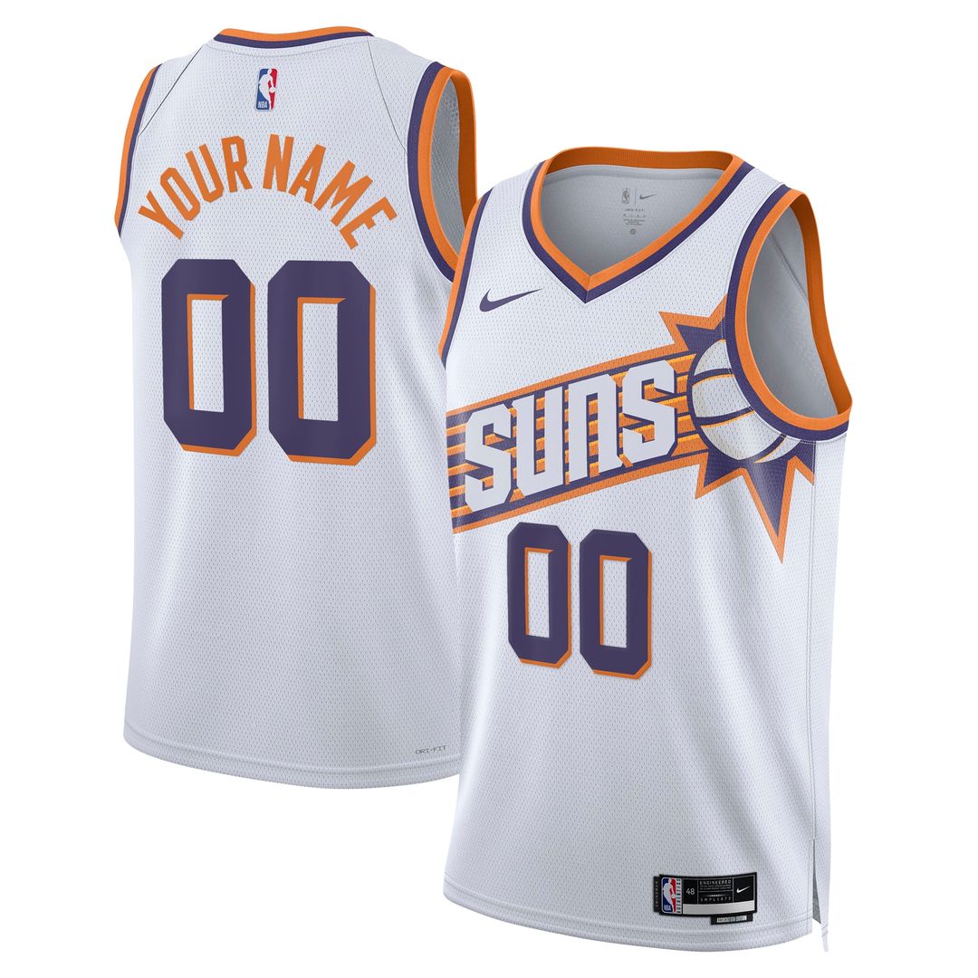 Phoenix Suns Nike Unisex Swingman Custom Jersey - White - Association Edition Official NBA Team Apparel Basketball Fan Gear