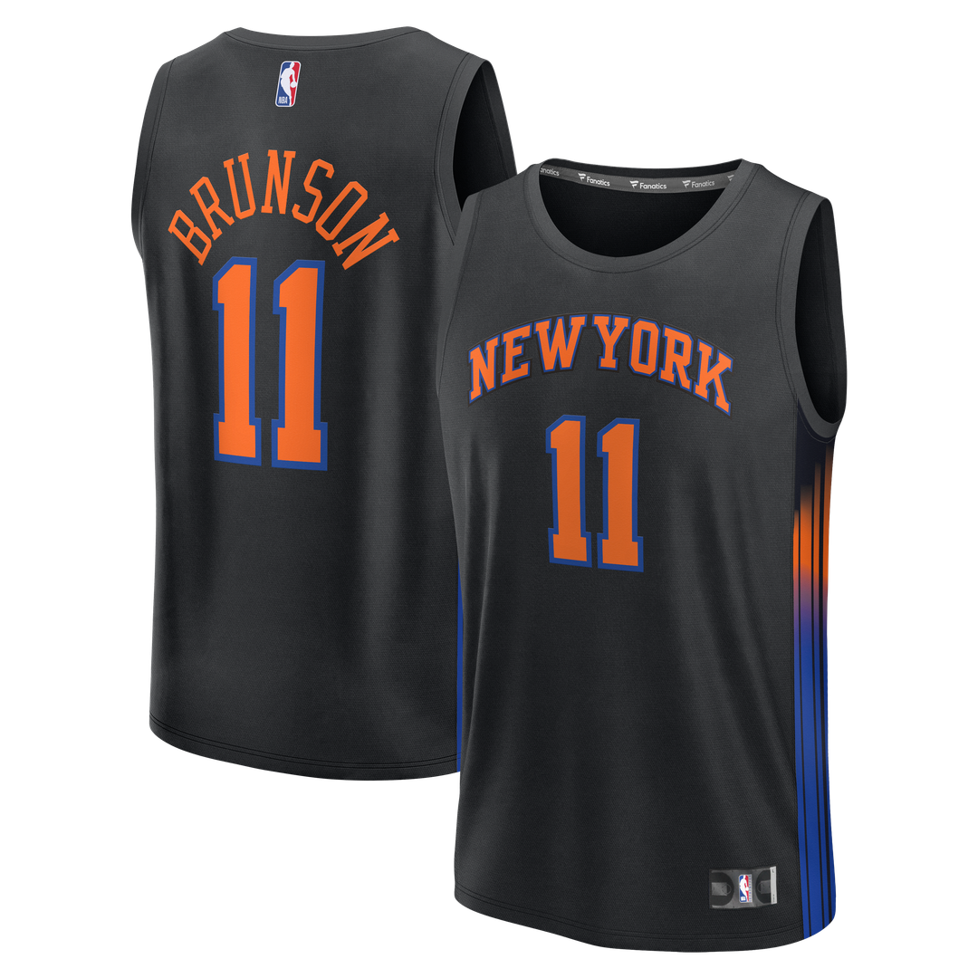 Jalen Brunson New York Knicks Fanatics Fast Break Jersey - Statement Edition - Black Official NBA Team Apparel Basketball Fan Gear