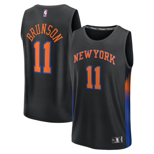 Jalen Brunson New York Knicks Fanatics Fast Break Jersey - Statement Edition - Black Official NBA Team Apparel Basketball Fan Gear