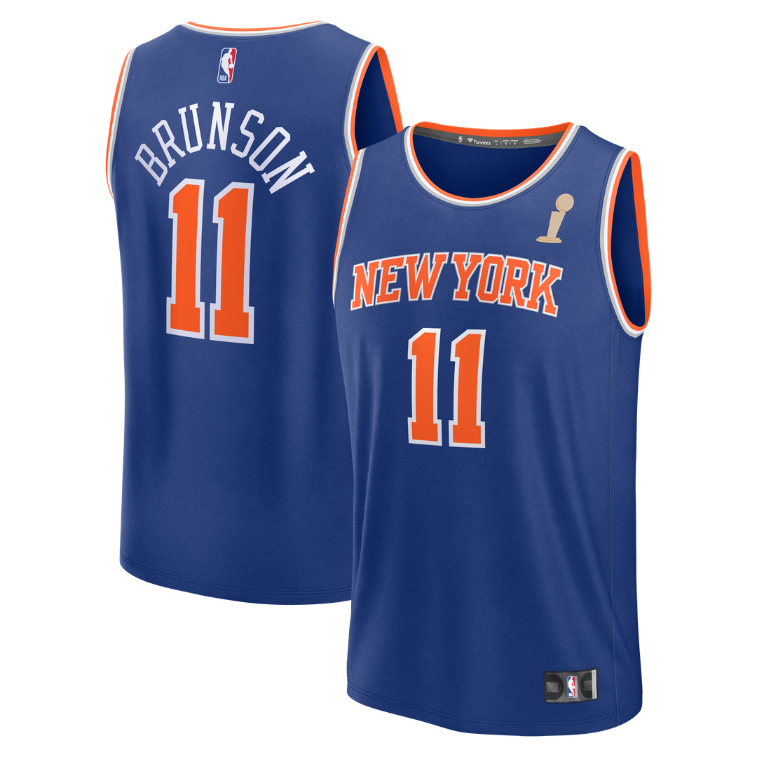 Jalen Brunson New York Knicks Fanatics Youth 2026 NBA Finals Champions Fast Break Replica Jersey - Icon Edition - Blue Official NBA Team Apparel Baske