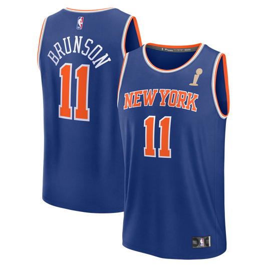 Jalen Brunson New York Knicks Fanatics Youth 2026 NBA Finals Champions Fast Break Replica Jersey - Icon Edition - Blue Official NBA Team Apparel Baske