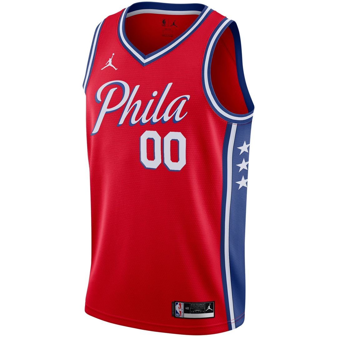 Philadelphia 76ers Jordan Brand Swingman Custom Jersey - Statement Edition - Red Official NBA Team Apparel Basketball Fan Gear