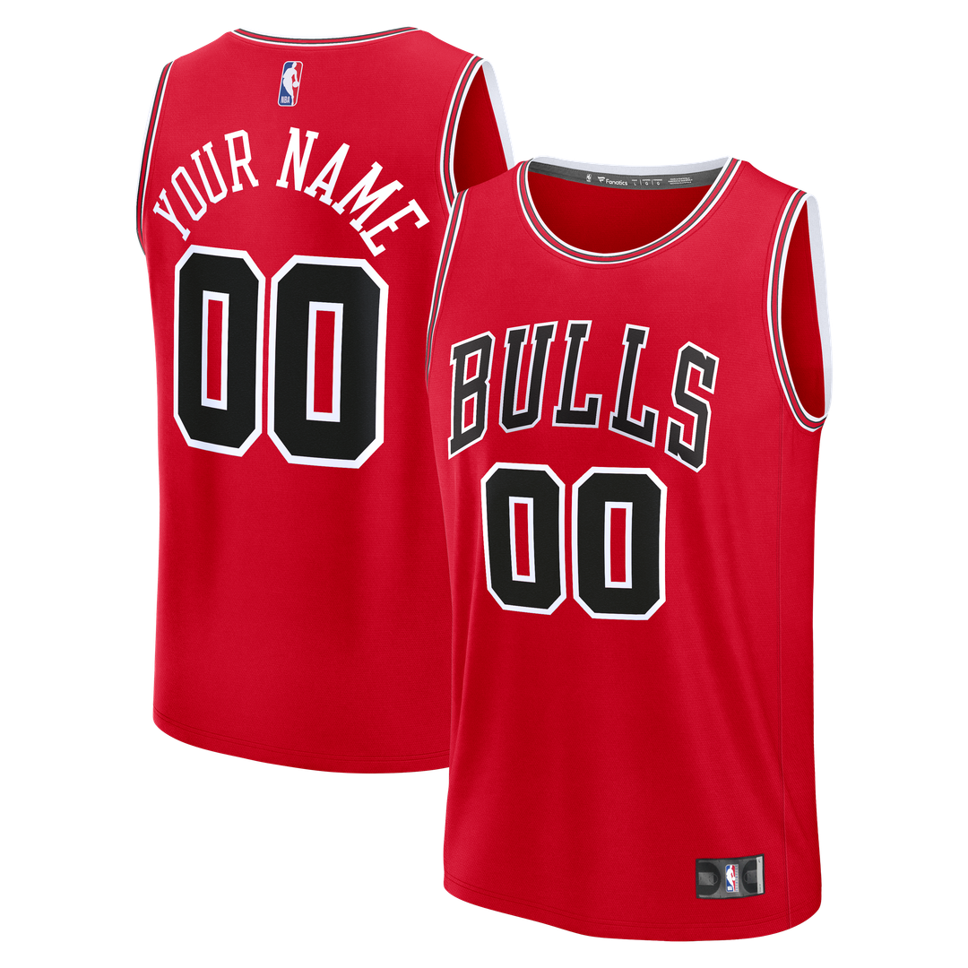 Chicago Bulls Fanatics Youth Fast Break Custom Jersey - Statement Edition - Black Official NBA Team Apparel Basketball Fan Gear