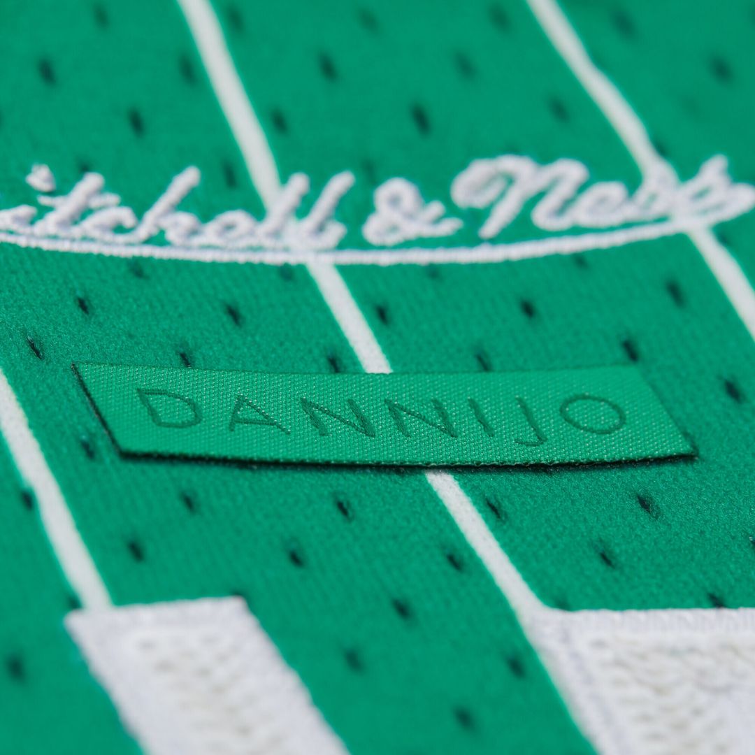 Larry Bird Boston Celtics Mitchell & Ness x DANNIJO Women's Fashion Cropped Basketball Jersey - Kelly Green Official NBA Team Apparel Basketball Fan G