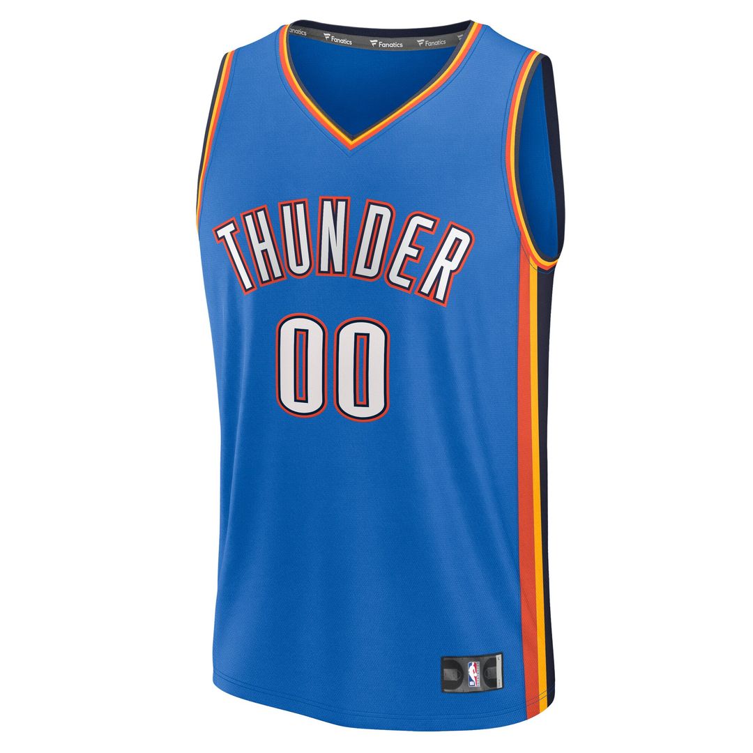 Oklahoma City Thunder Fanatics Youth Fast Break Custom Replica Jersey - Blue - Icon Edition Official NBA Team Apparel Basketball Fan Gear