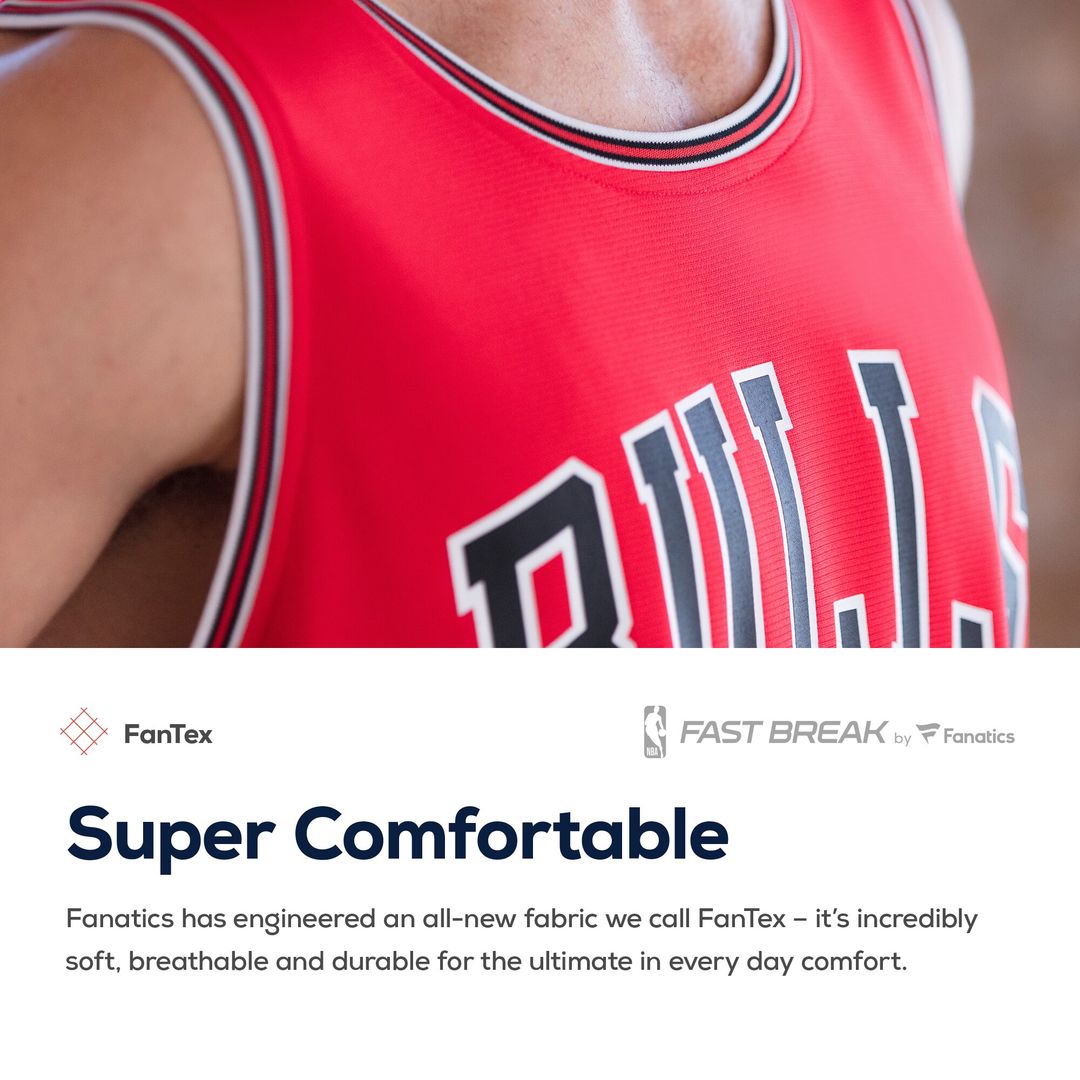Chicago Bulls Fanatics Youth Fast Break Custom Replica Jersey Red - Icon Edition Official NBA Team Apparel Basketball Fan Gear