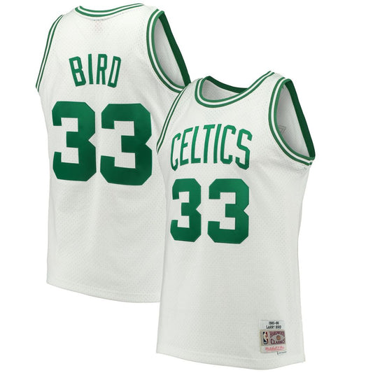 Larry Bird Boston Celtics Mitchell & Ness Hardwood Classics 1985/86 Swingman Jersey - White Official NBA Team Apparel Basketball Fan Gear