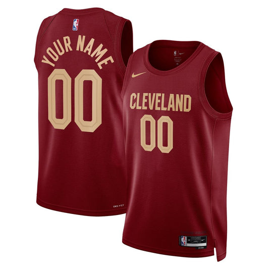 Cleveland Cavaliers Nike Unisex Swingman Custom Jersey Burgundy - Icon Edition Official NBA Team Apparel Basketball Fan Gear