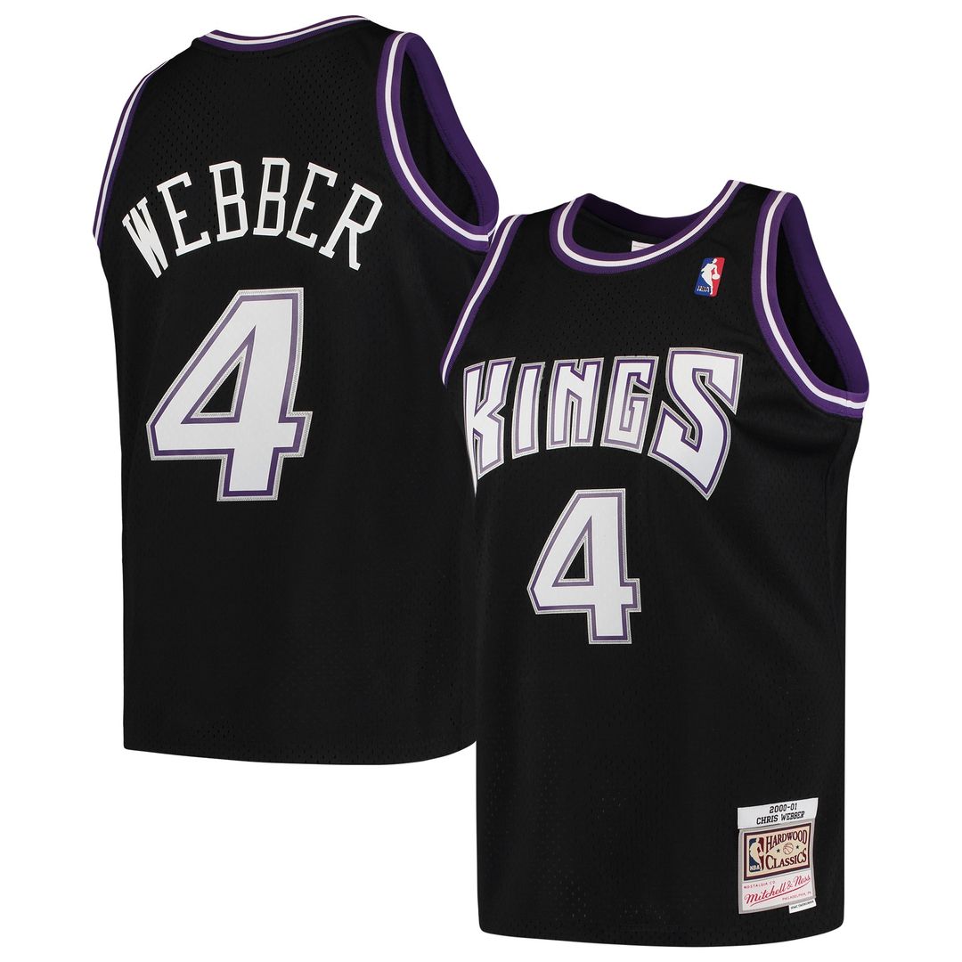 Chris Webber Sacramento Kings Mitchell & Ness 2000/01 Hardwood Classics Swingman Jersey - Black Official NBA Team Apparel Basketball Fan Gear