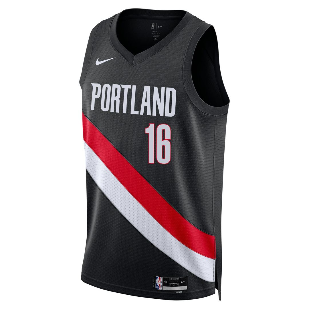 Yang Hansen Portland Trail Blazers Nike Unisex Swingman Jersey - Icon Edition - Black Official NBA Team Apparel Basketball Fan Gear