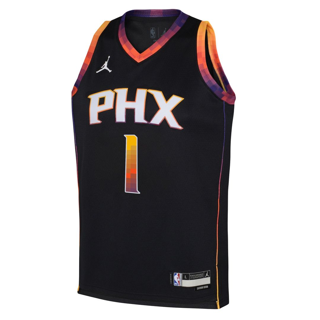 Devin Booker Phoenix Suns Jordan Brand Youth Swingman Jersey - Statement Edition - Black Official NBA Team Apparel Basketball Fan Gear