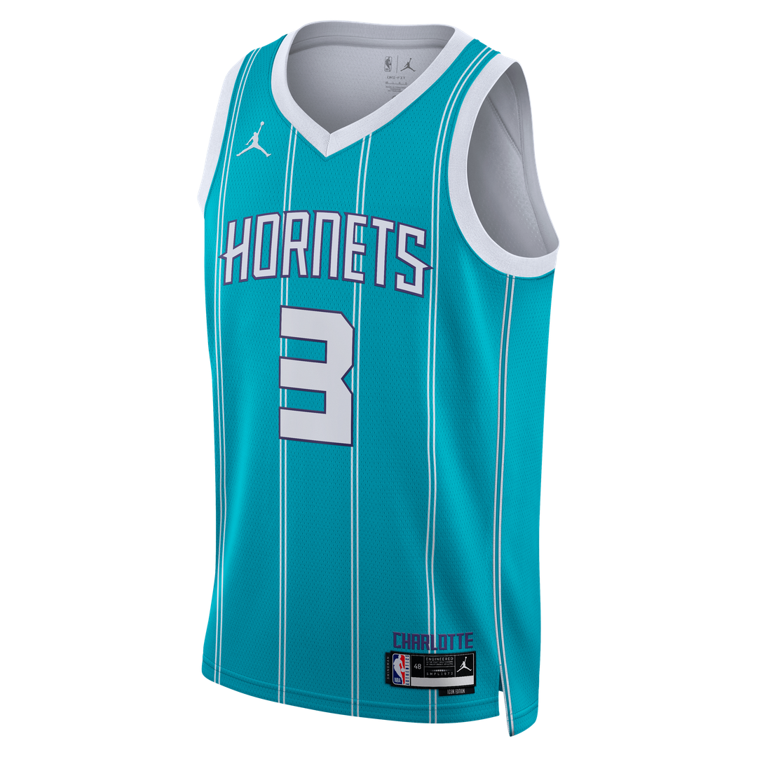 Coby White Charlotte Hornets Jordan Brand Unisex Swingman Jersey - Icon Edition - Teal Official NBA Team Apparel Basketball Fan Gear