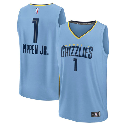 Scotty Pippen Jr. Memphis Grizzlies Fanatics Fast Break Replica Player Jersey - Statement Edition - Light Blue Official NBA Team Apparel Basketball Fa