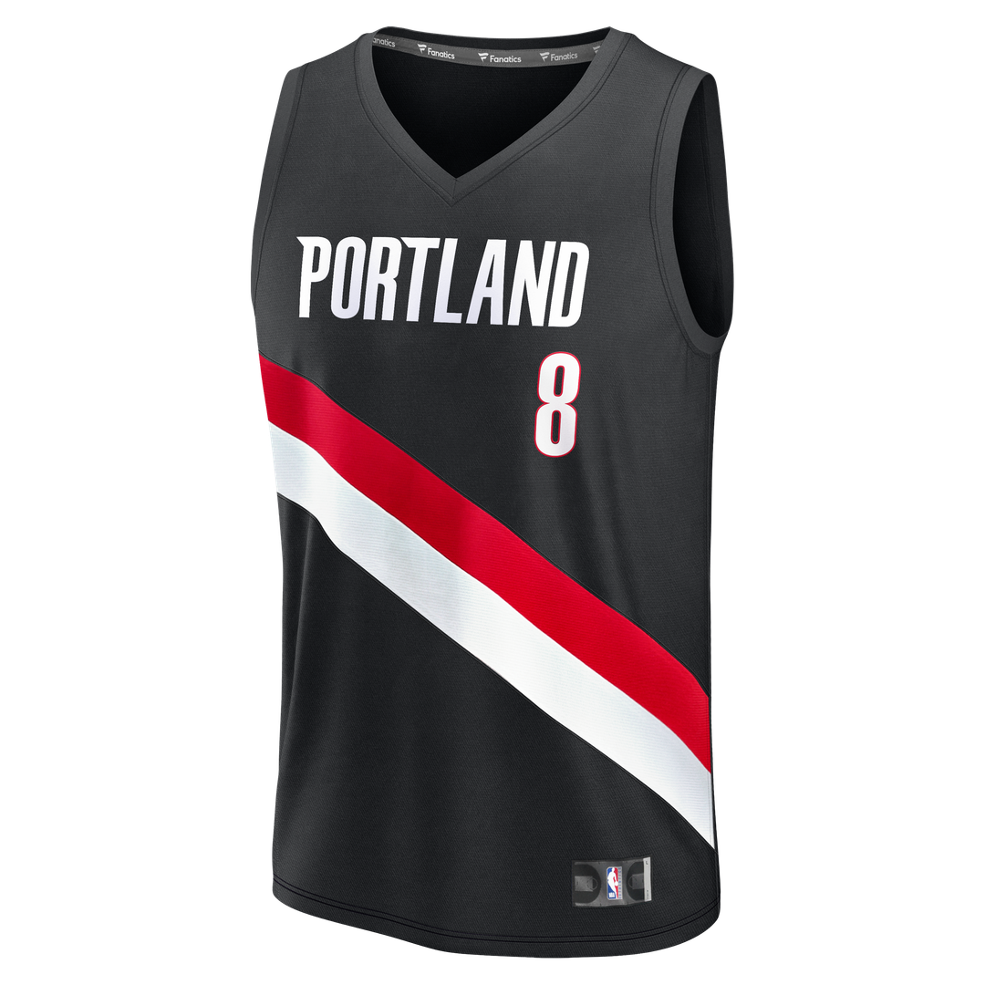 Deni Avdija Portland Trail Blazers Fanatics Fast Break Replica Jersey - Icon Edition - Black Official NBA Team Apparel Basketball Fan Gear