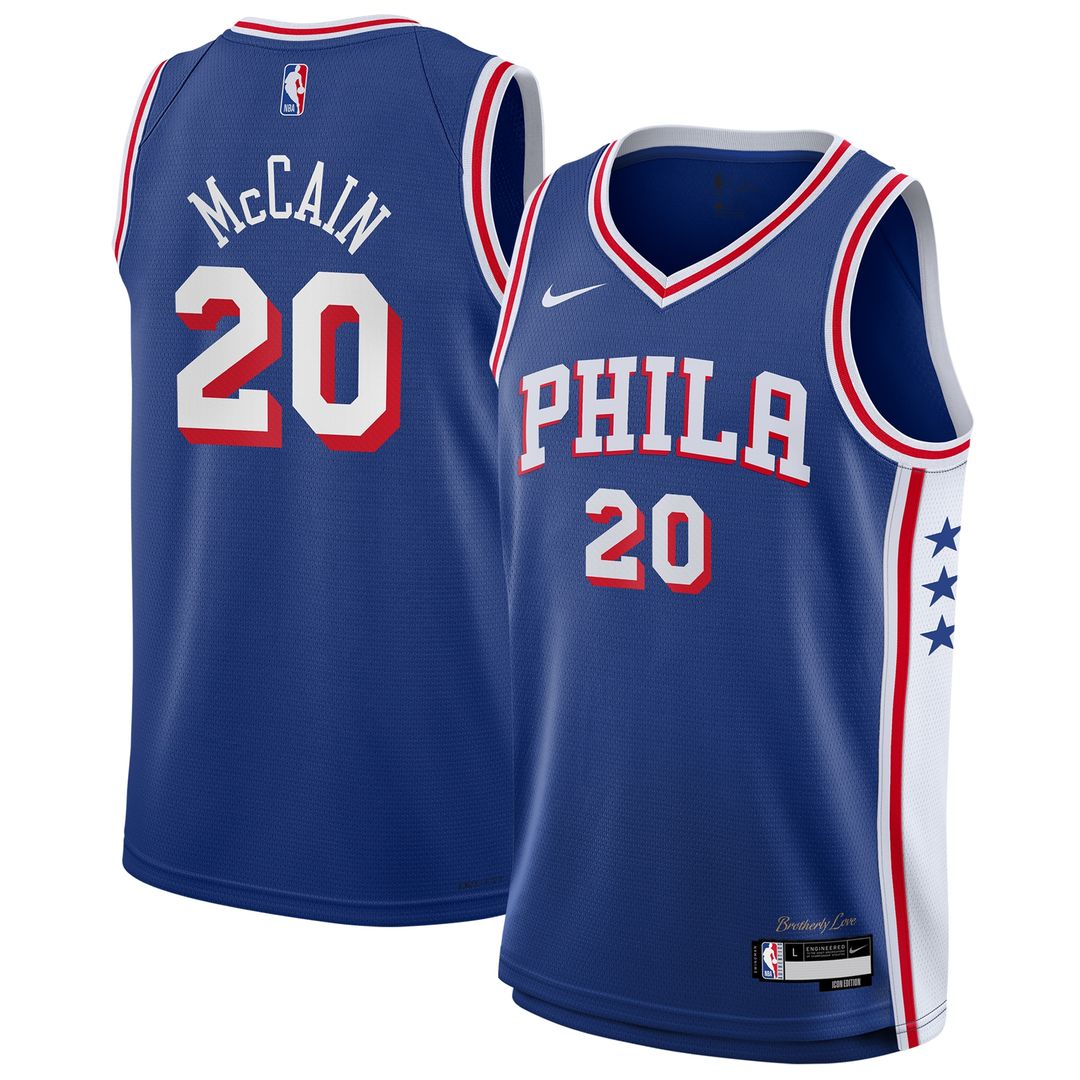 Jared McCain Philadelphia 76ers Nike Youth Swingman Jersey - Icon Edition - Royal Official NBA Team Apparel Basketball Fan Gear