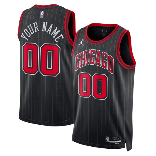 Chicago Bulls Jordan Brand Unisex 2022/23 Swingman Custom Jersey - Statement Edition - Black Official NBA Team Apparel Basketball Fan Gear