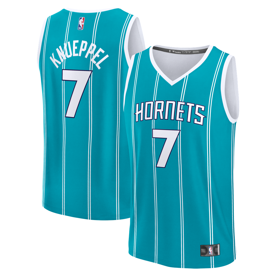 Kon Knueppel Charlotte Hornets Fanatics 2025 NBA Draft First Round Pick Fast Break Replica Jersey - Icon Edition - Teal Official NBA Team Apparel Bask