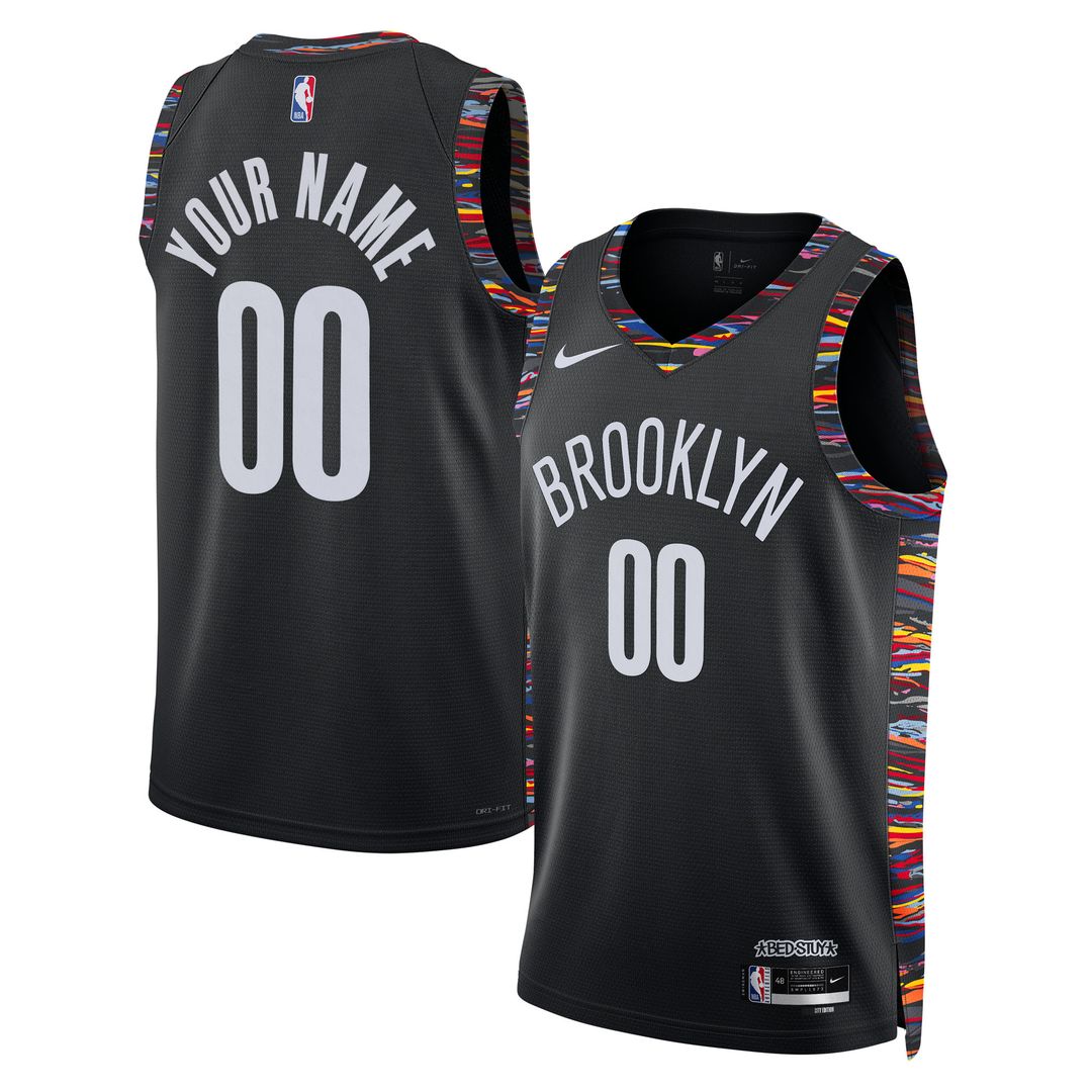 Brooklyn Nets Nike Unisex 2025/26 City Edition Swingman Custom Jersey - Black Official NBA Team Apparel Basketball Fan Gear