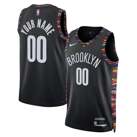 Brooklyn Nets Nike Unisex 2025/26 City Edition Swingman Custom Jersey - Black Official NBA Team Apparel Basketball Fan Gear