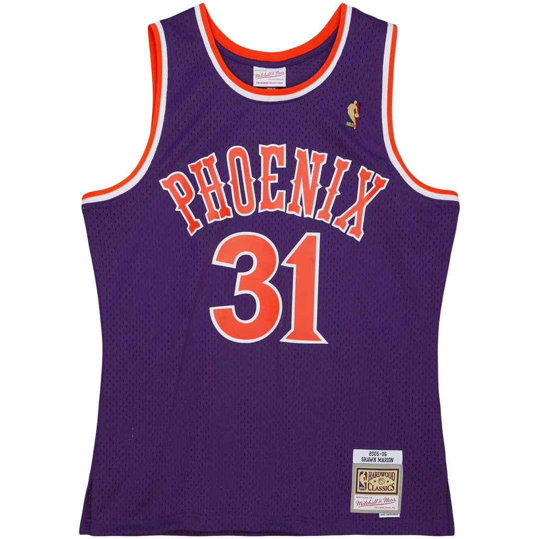 Shawn Marion Phoenix Suns Mitchell & Ness 2005/06 Hardwood Classics Swingman Jersey - Purple Official NBA Team Apparel Basketball Fan Gear