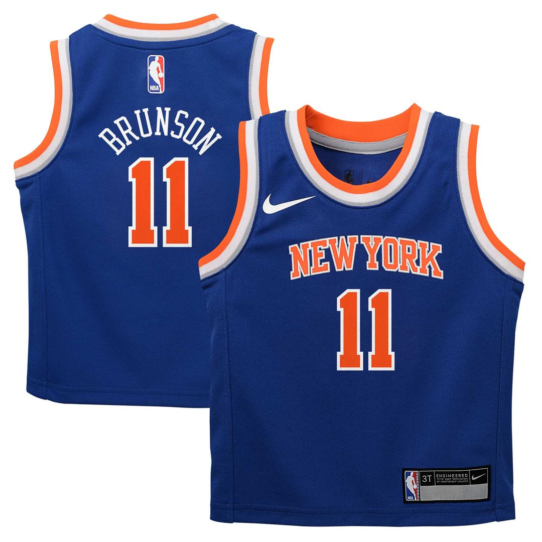 Jalen Brunson New York Knicks Nike Preschool Replica Swingman Jersey - Icon Edition - Blue Official NBA Team Apparel Basketball Fan Gear