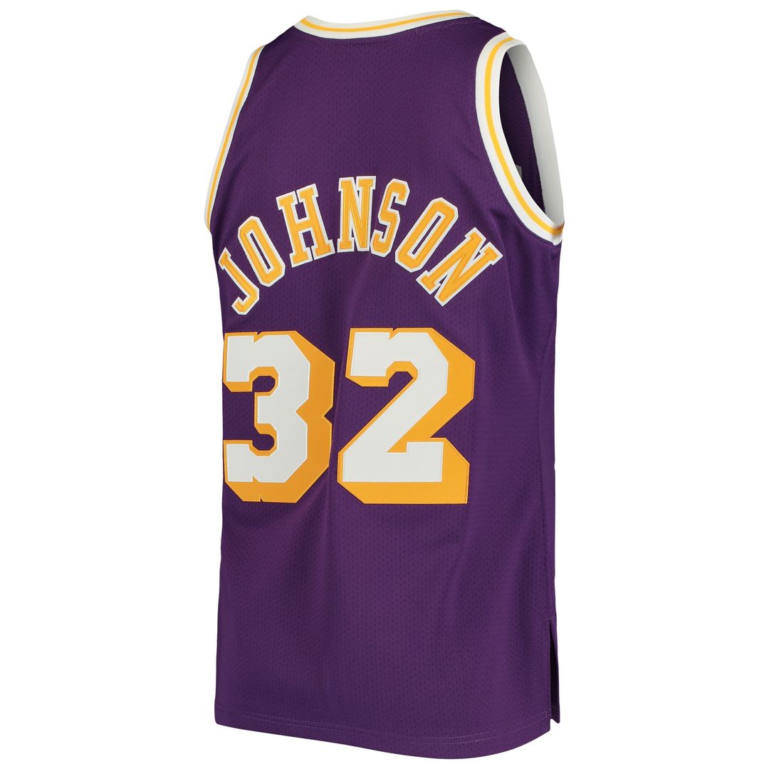 Magic Johnson Los Angeles Lakers Mitchell & Ness 1984/85 Hardwood Classics Authentic Jersey - Purple Official NBA Team Apparel Basketball Fan Gear