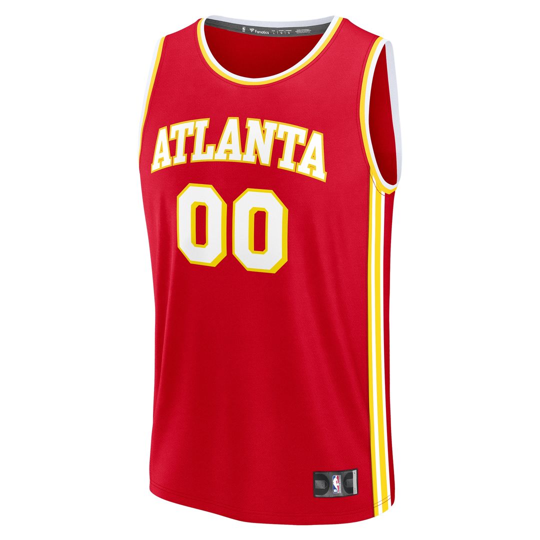 Atlanta Hawks Fanatics Fast Break Custom Jersey - Icon Edition - Red Official NBA Team Apparel Basketball Fan Gear