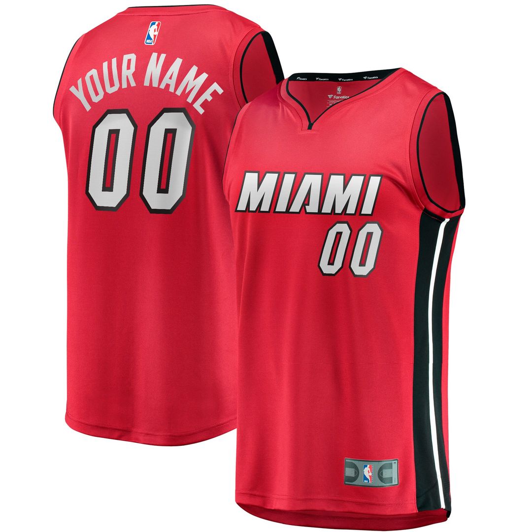 Miami Heat Fanatics Fast Break Custom Jersey - Red - Statement Edition Official NBA Team Apparel Basketball Fan Gear