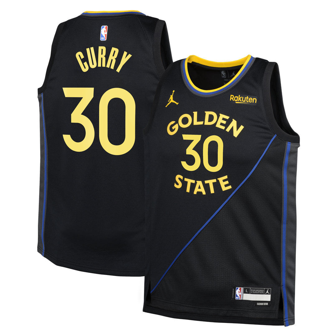 Stephen Curry Golden State Warriors Jordan Brand Youth Swingman Player Jersey - Statement Edition - Black Official NBA Team Apparel Basketball Fan Gea