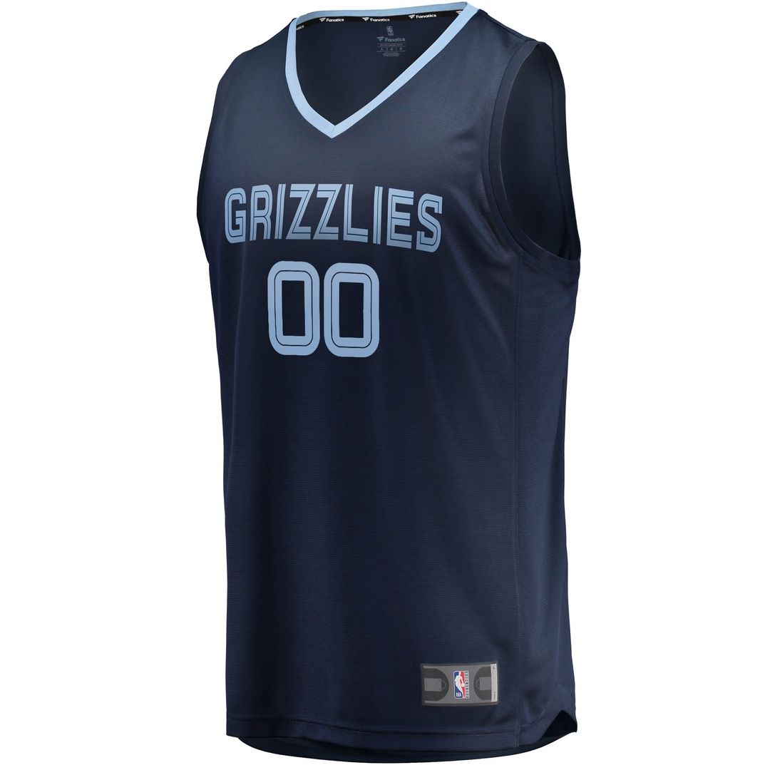 Memphis Grizzlies Fanatics Fast Break Custom Replica Jersey Navy - Icon Edition Official NBA Team Apparel Basketball Fan Gear