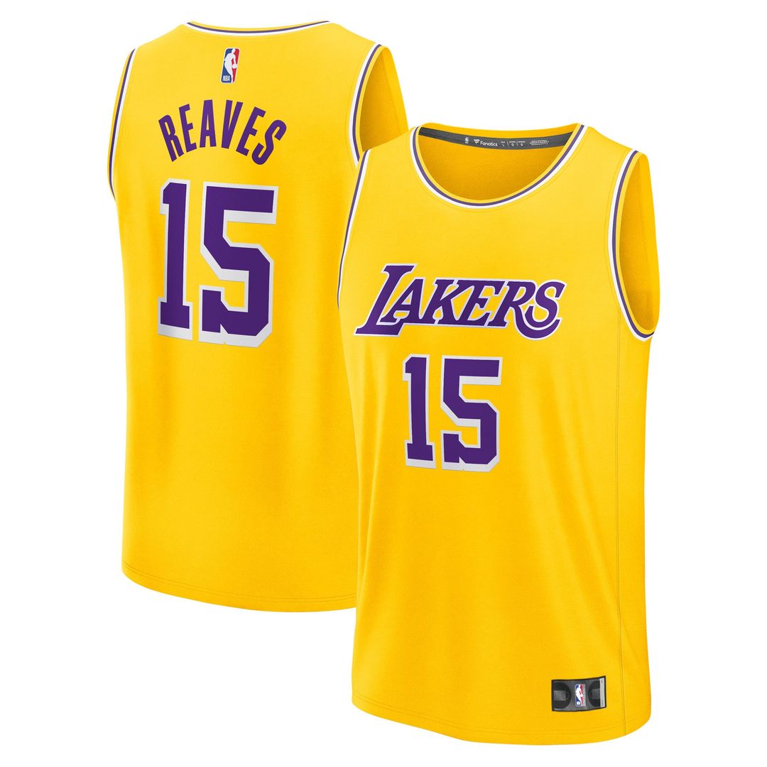 Austin Reaves Los Angeles Lakers Fanatics Fast Break Replica Jersey - Gold - Icon Edition Official NBA Team Apparel Basketball Fan Gear