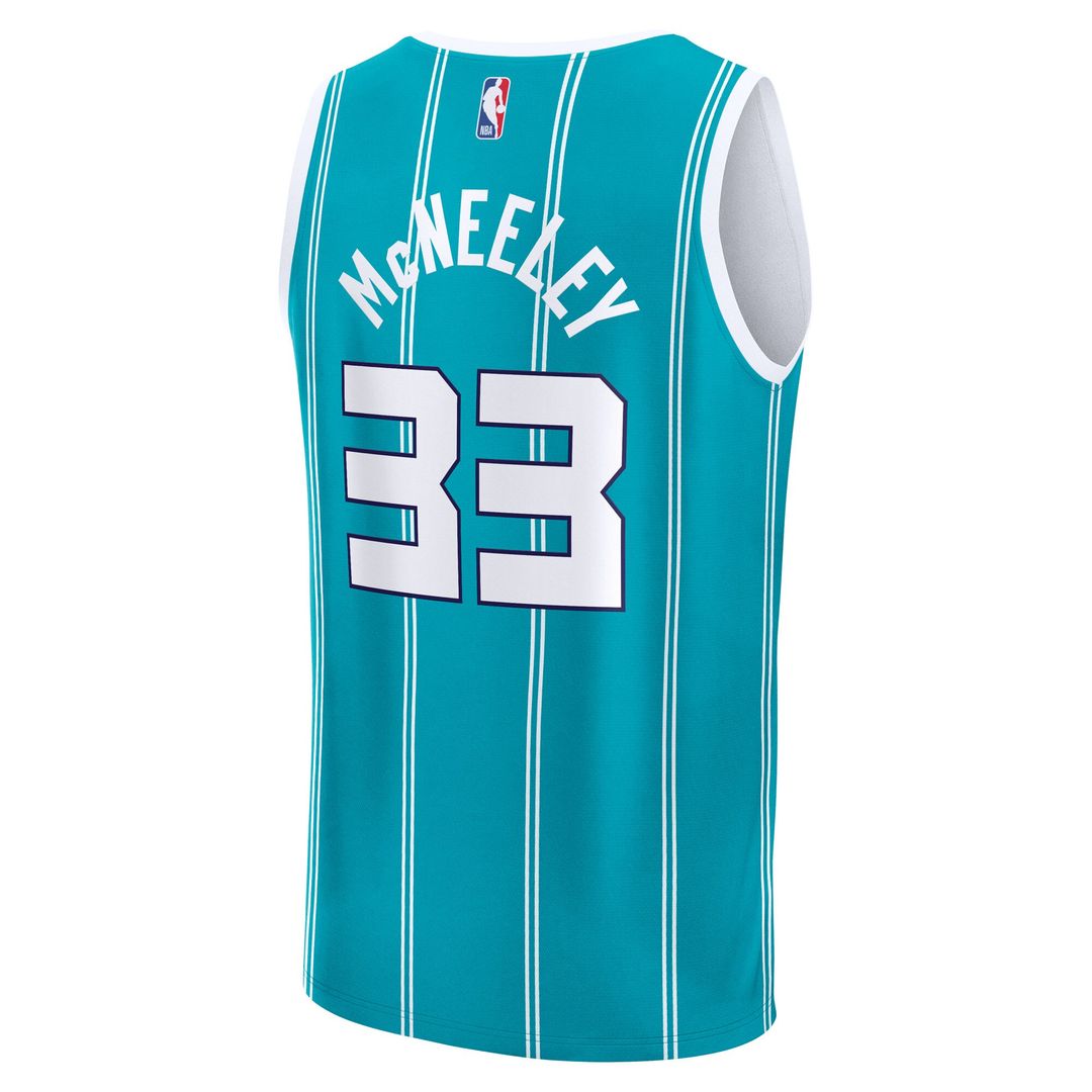 Liam McNeeley Charlotte Hornets Fanatics Fast Break Replica Jersey - Teal - Icon Edition Official NBA Team Apparel Basketball Fan Gear