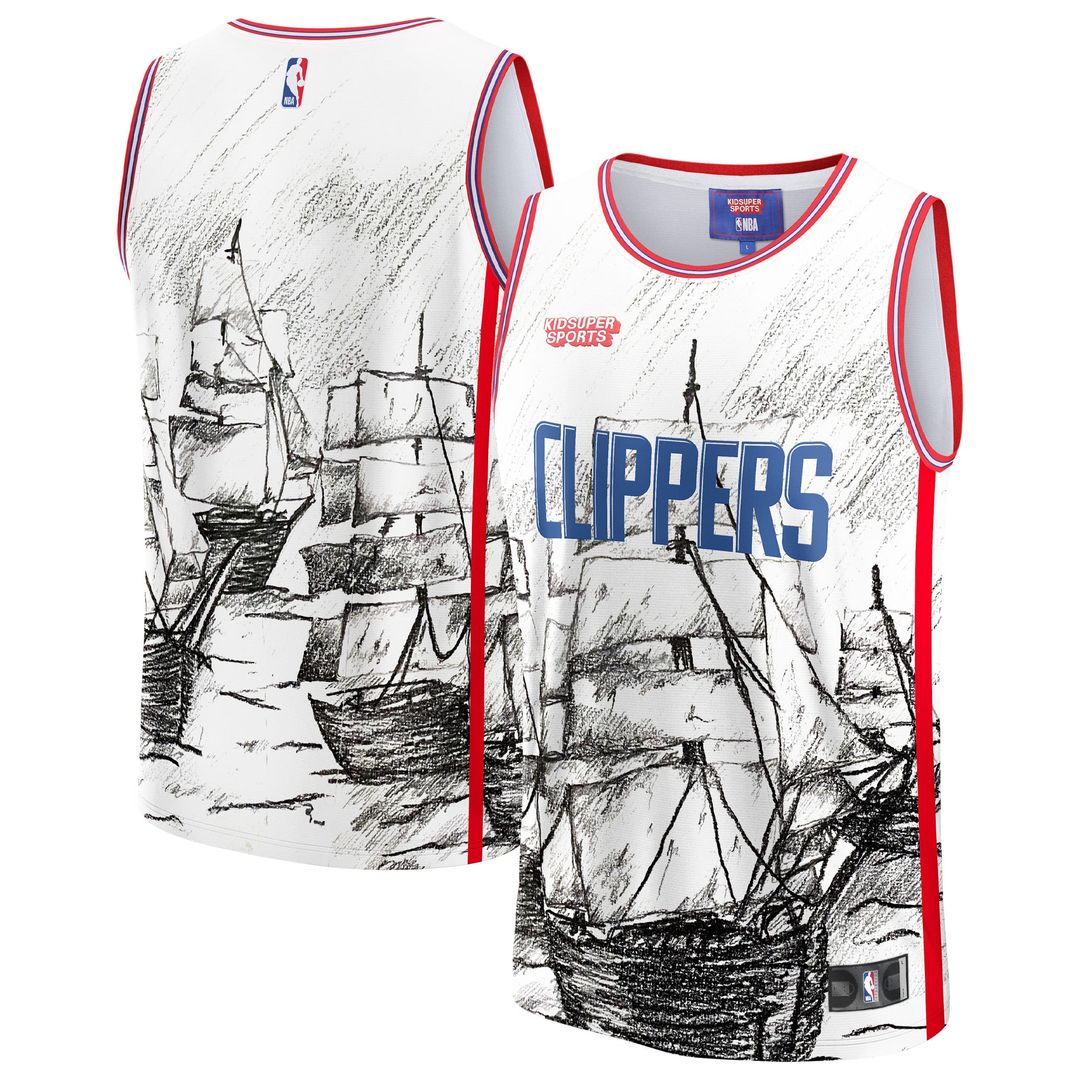 LA Clippers NBA & KidSuper Studios by Fanatics Unisex Hometown Jersey - Gray Official NBA Team Apparel Basketball Fan Gear