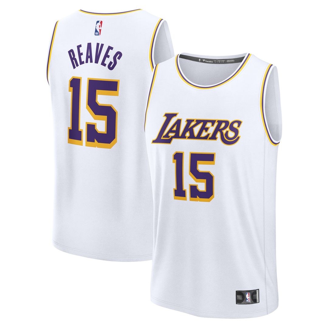 Austin Reaves Los Angeles Lakers Fanatics Fast Break Replica Player Jersey - Association Edition - White Official NBA Team Apparel Basketball Fan Gear