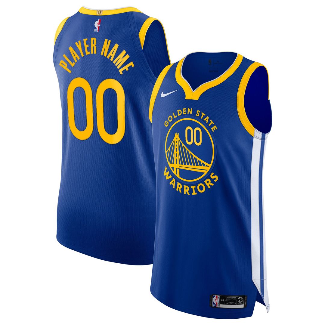 Golden State Warriors Nike 2020/21 Authentic Custom Jersey Blue - Icon Edition Official NBA Team Apparel Basketball Fan Gear