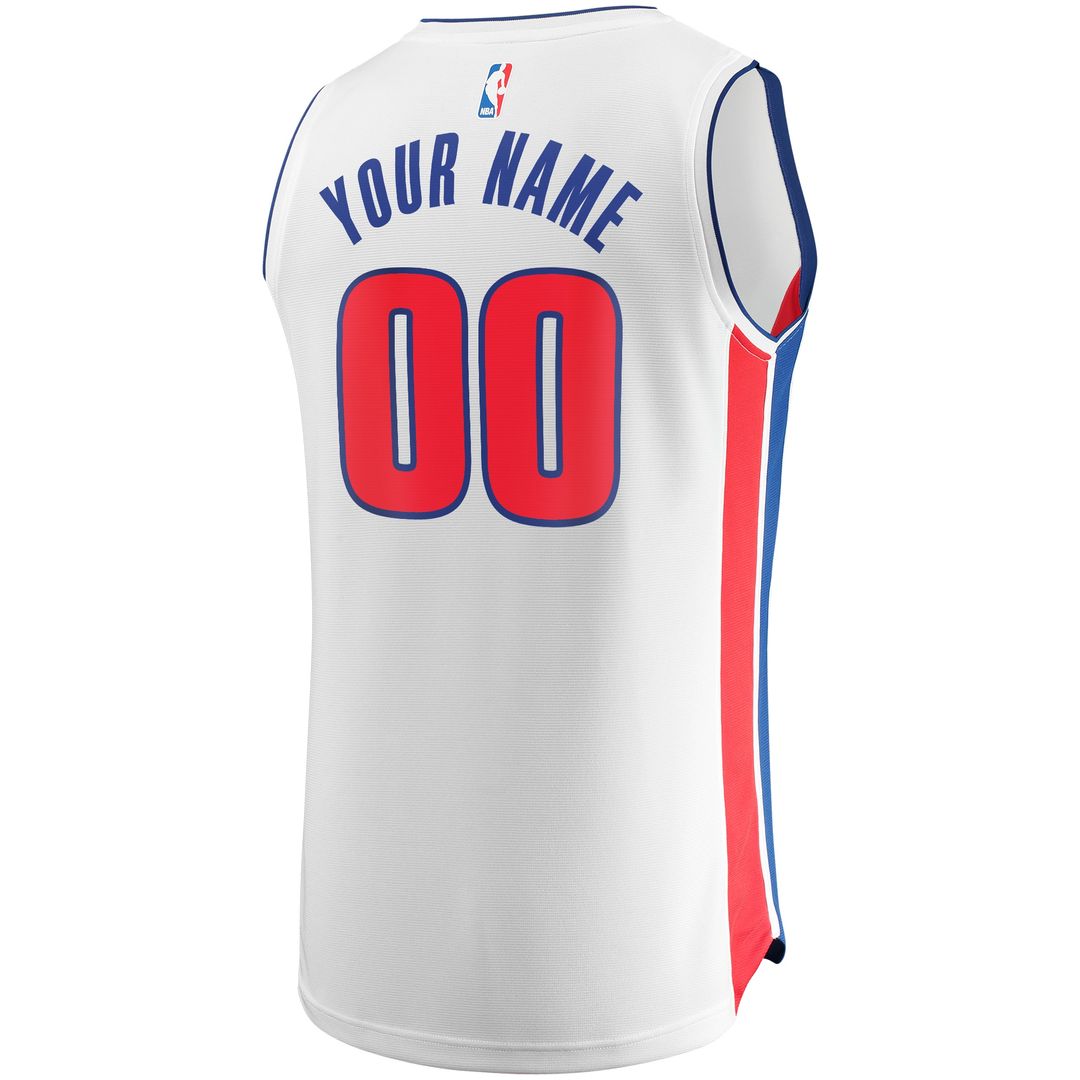 Detroit Pistons Fanatics Fast Break Custom Replica Jersey White - Association Edition Official NBA Team Apparel Basketball Fan Gear
