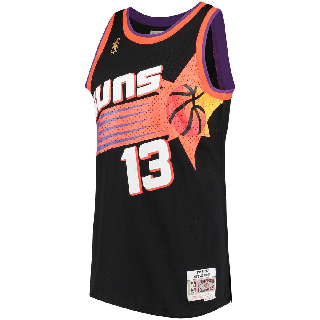 Steve Nash Phoenix Suns Mitchell & Ness 1996/97 Hardwood Classics Swingman Jersey - Black Official NBA Team Apparel Basketball Fan Gear