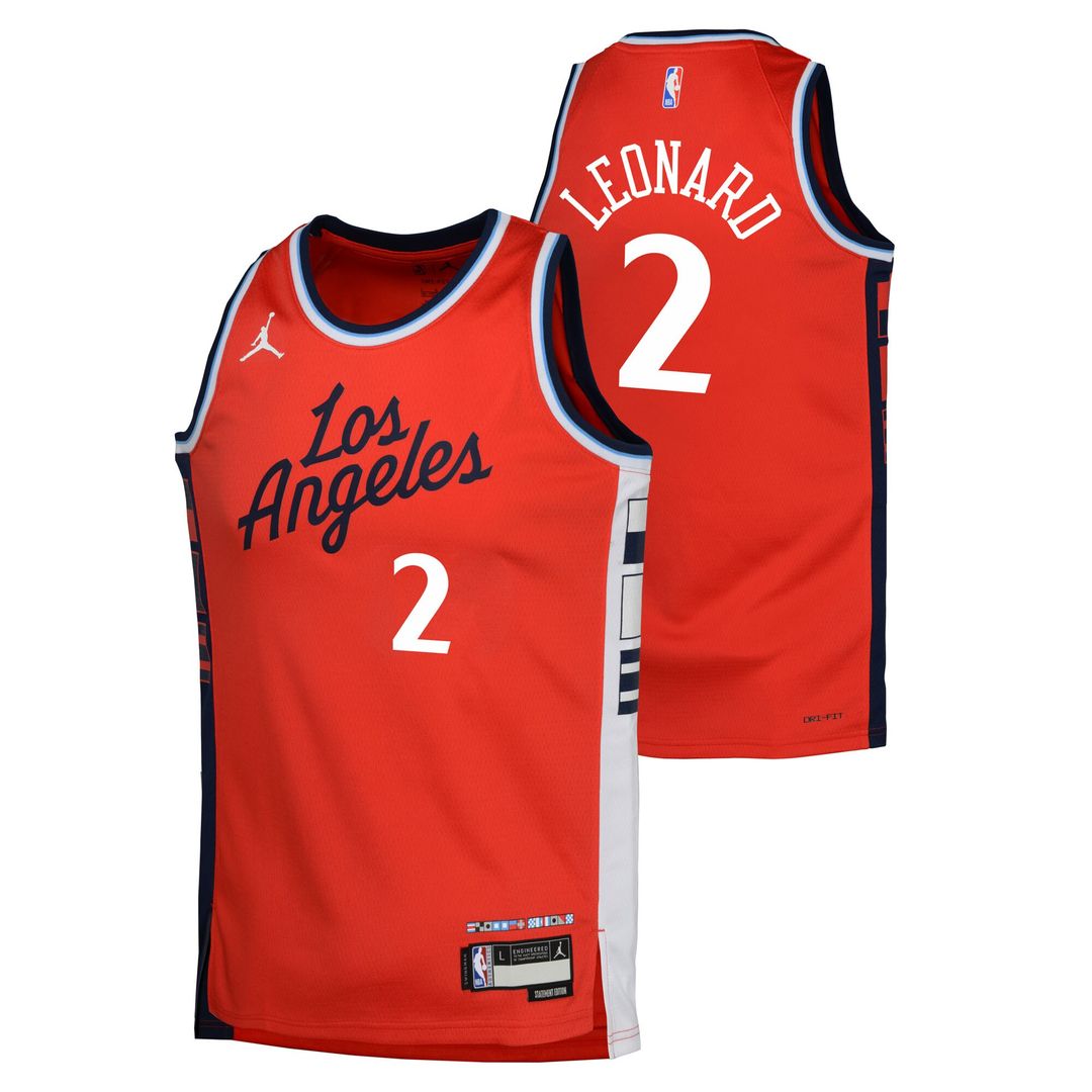 Kawhi Leonard LA Clippers Jordan Brand Youth Swingman Jersey - Statement Edition - Red Official NBA Team Apparel Basketball Fan Gear